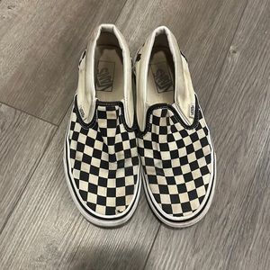 Checked Vans Slip Ons